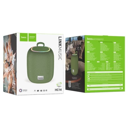 Portable column Hoco HC14, 5 W, BT 5.2, FM, AUX, 1200 mAh, green-4