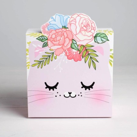 Gift folding box, packaging, “cat”, 15 x 15 x 8 cm-2