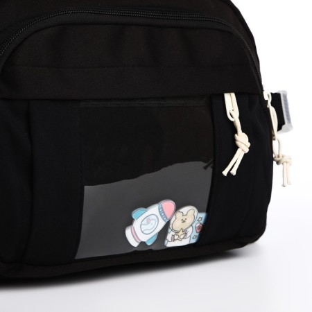 Youth bag with zipper, black color-3
