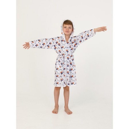 Children's robe with a hood, height 122 cm-4