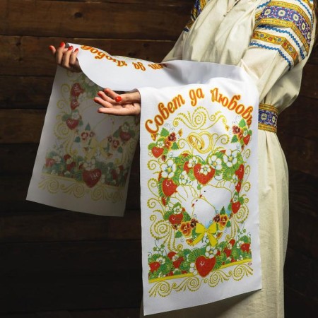 Rushnik "Tip yes love! Doves ", 150x36 cm