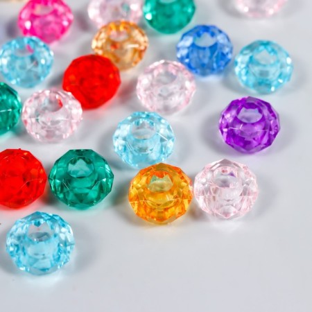 Beads for creativity Plastic "Crystal ring with faces" Isk. color. 20 g 0.8x1.4x1.4 cm 78115-1