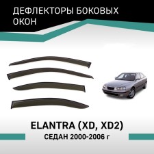 Defly window deflectors, for Hyundai Elantra (XD, XD2), 2000-2006, sedan