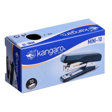 Stapler No. 10 10 sheets Kangaro Mini HS-Mini10, built-in anti-stepler, 50 brackets mix-2