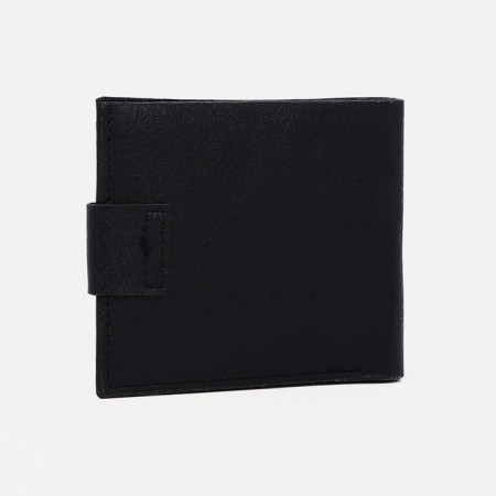 Male purse for magnet, department for bills, for maps, for coins, black color-1