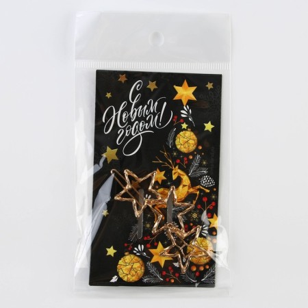 New Year's hair clip “Happy New Year!”, 1 pc., 7 x 2 cm.-6