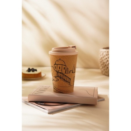 A glass with a cork sl Home “Tira”, 350 ml, 9.5 × 9.5 × 14.5 cm, beige color-7