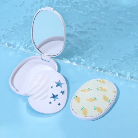 Mirror folding "lemon", with a comb, 6.5 × 9.5 cm-1