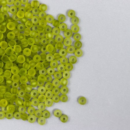 Glass beads 8/0 "matte translucent. Mustard" 10 g