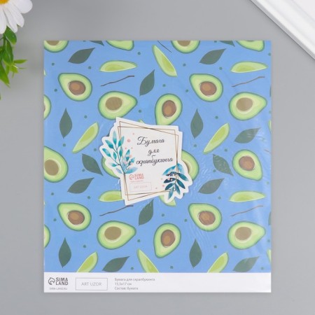 Scrapbooking paper "Avocado" density 180 grams set 10 pcs 15.5x17 cm-4