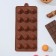 Form for chocolate of the share "Truffli", silicone, 21 × 10 × 2.2 cm, 15 cells, brown color