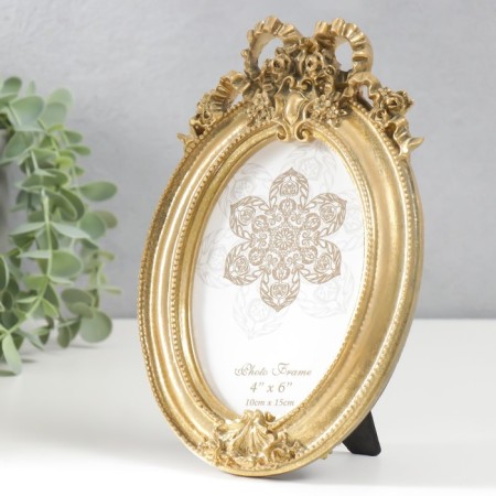 Photo frame Polystone 10x15 cm "Balt and Medallion" Elevated gold 21x14 cm-1