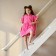 Poveri towel with pocket crumb I, pink color, size 24-32, 100 % cotton, 320 g/m2