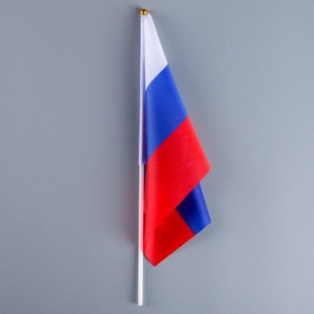 Russian flag, 20 x 30 cm, rod 40 cm, polyester silk-1