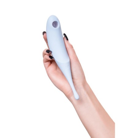 Vacuum-wave contactless stimulator of the Satiffyer Twirling Pro clitoris, silicone, blue color-11