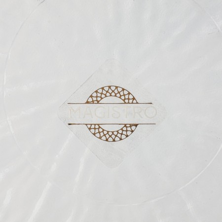 Layer plate Magistro Water Lily, D = 27.4 cm, glass, with a golden border, transparent-4