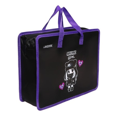 Folder with A4 handles, 335 x 260 x 100 mm, plastic, pens-textiles, Devente Anime Girl-1