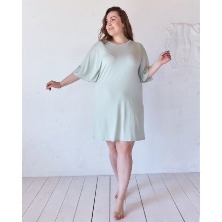 Women's dress Minaku: Mint & Chocolate Olive Color, Rr. 52-3