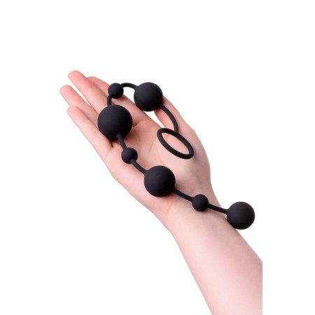 Anal chain Toyfa A-Toys Coron, silicone, black color, 35.9cm-5