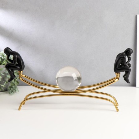 Souvenir metal, glass "Thinkers" black with gold 25x39x7 cm