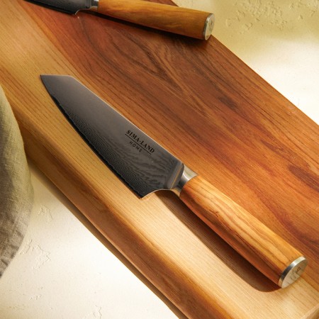 Koty Kitchen Sl Home "Olivia", chef, blade 16 cm, damask steel, brown color-2