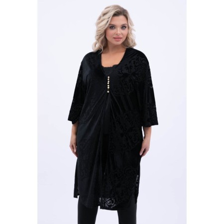 Cardigan female, size 52, black color-5