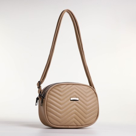 Bag Women's Cross-Bodi with a zipper, beige color-3