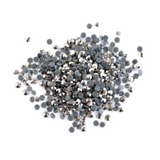 Pole plastic rhinestones, No. 6 Silver stone, 1440 pcs