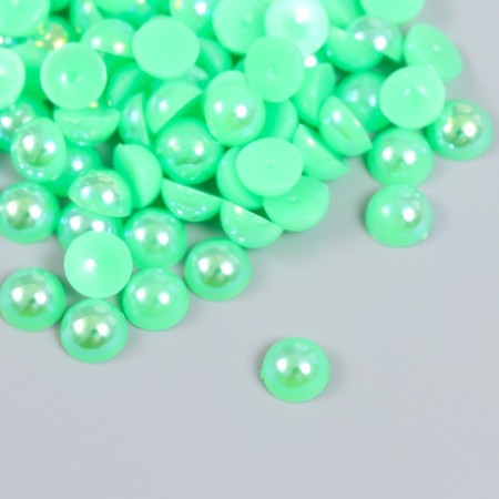 Decor for creativity plastic "Half of beads. Green" 20 g 0.8x0.8 cm