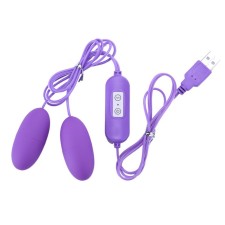 Vibroyatsa Oka-Khpoki, 2 pcs, 12 modes, PU, ​​ZU USB, 2.5 x 5.5 cm, purple