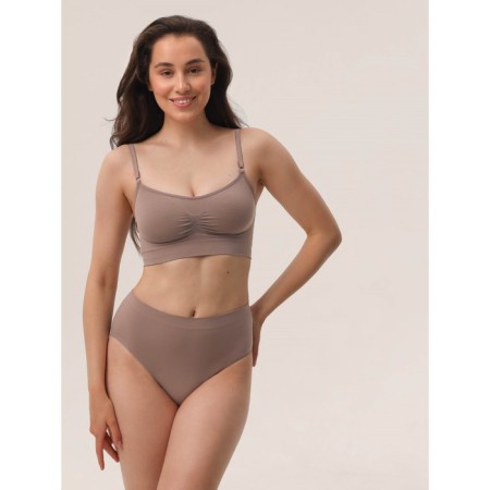 Top female supporting on thin straps Mirey Top Shaper Spalla Stretta, size 52, color chocolate-2