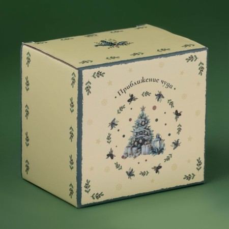 New Year's mug for tea “approximation of a miracle”, 330 ml, porcelain, white color-2