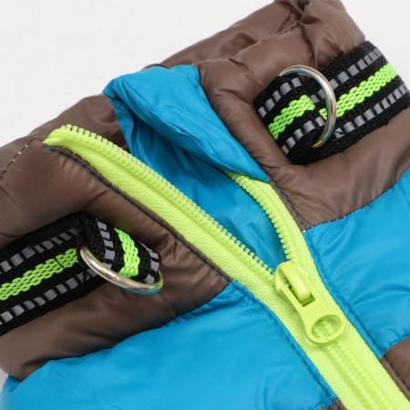 Lightning dog jacket, size 8 (ds 23 cm, og 30, ok 22 cm), gray-blue-8