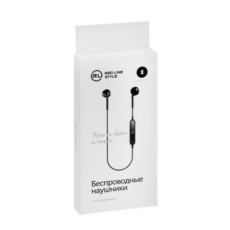 Red Line BHS headphones - 01, wireless, inserts, microphone, BT4.1, 55 mAh, black-6
