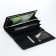 Women's wallet on the button, black color