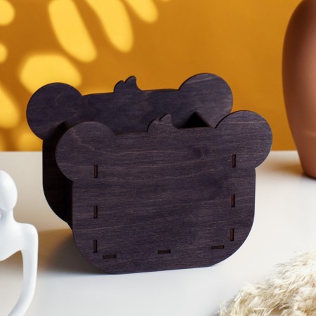 Kashpo wooden "Panda" 16.5x10.5x12.5 cm black/white-2