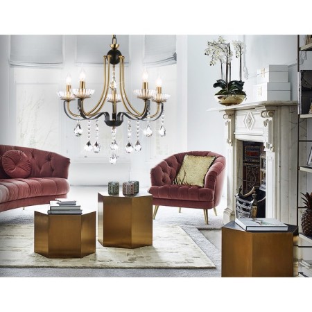 Crystal chandelier with Ambrella Light, Classic, Tr4952, 5HE14, Black Color, Gold-3