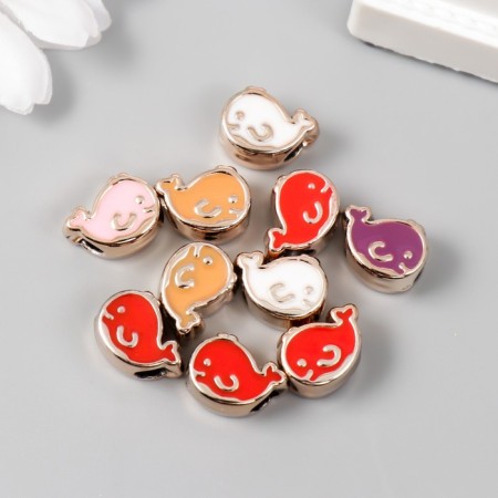 Beads for creativity plastic "Kit bright middle" mix set 10 pcs 1.4x1 cm