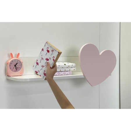 Shelf hinged heart white tree/pink powder (enamel)-4