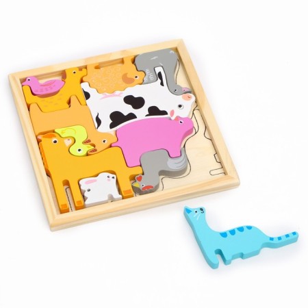 Children's developing puzzle in the frame "Pets" 16.6 × 16.6 × 1.2 cm-3
