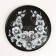 Tray "rose on black" art painting 28 cm