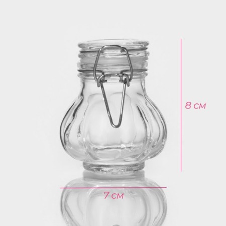 Glass jar for spices with a grocery castle "Cheson", 100 ml, 7 × 8 cm-1