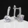 Earrings with the rhinestones "Bloom" classic, mini circle, white color in silver