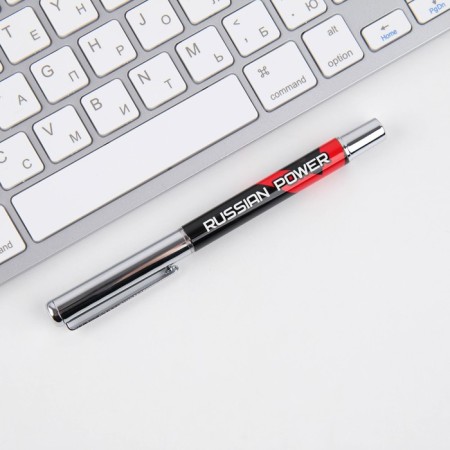 Metal handle with a cap "Russian Power", accessories silver, 1.0 mm-2