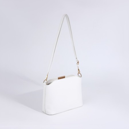 Bag Cross-Bodi with a zipper, white color-1