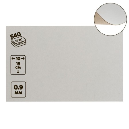 Binding cardboard (shelter) 0.9 mm, 10 x 15 cm, 540 g/m², white