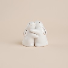 Набор для специй керамический SL Home «Пасхальные кролики», 2 предмета: солонка 230 мл, перечница 230 мл, цвет белый
