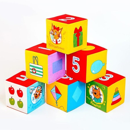 A set of soft cubes "Three cats. Mathematics"