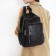 Women's backpack made of artificial leather with lightning, 6 outer pockets, black color