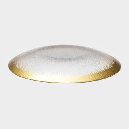 Black dining “burlesk” glass plate, d = 27 cm, gold color-2